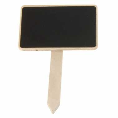 Vintage 20x plantenstekers schoolbord/krijtbord op stokje 12 cm