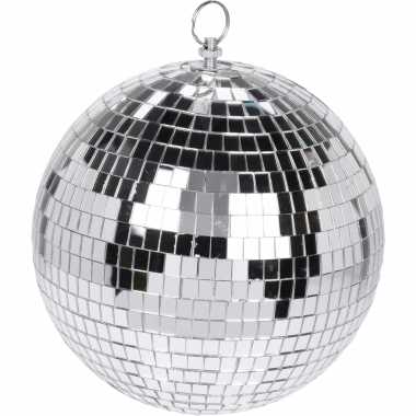 Vintage 3x grote zilveren disco kerstballen discoballen/discobollen glas/foam 18 cm