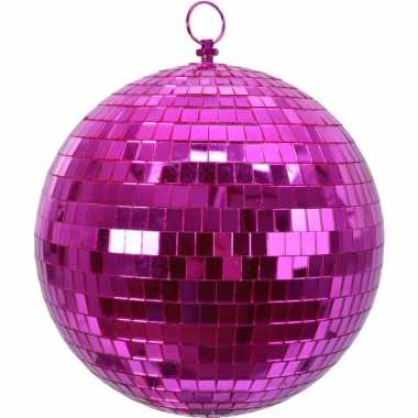 Vintage 3x roze disco kerstballen discoballen/discobollen foam 20 cm