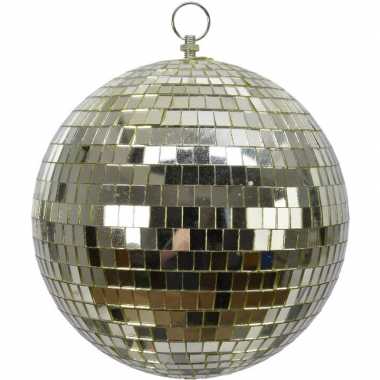 Vintage 4x stuks grote gouden disco kerstballen discoballen/discobollen foam 20 cm