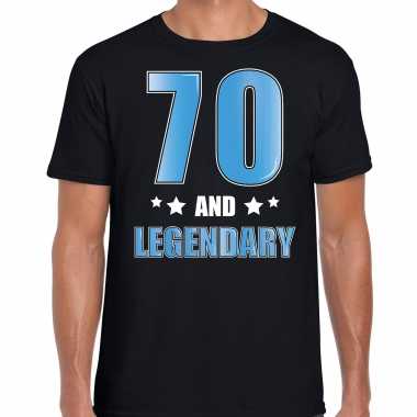 Vintage 70 and legendary verjaardag cadeau t-shirt / shirt 70 jaar zwart voor heren
