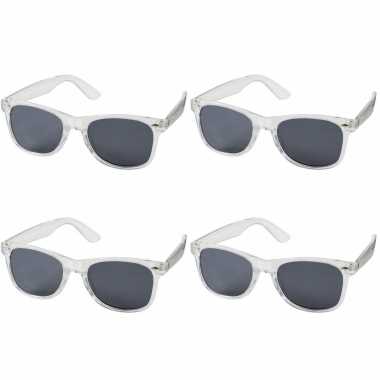 Vintage 8x stuks retro verkleed zonnebril transparant