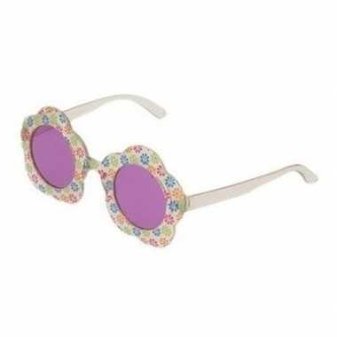 Vintage hippie verkleed bril met paarse glazen voor volwassenen