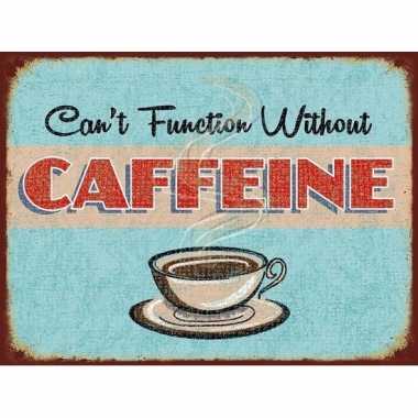 Vintage koffie retro muurplaat 30 x 40 cm cant function without caffe