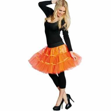 Vintage lange tule petticoat dames neon oranje