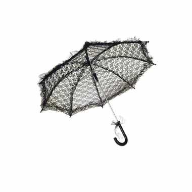 Vintage zwarte kanten paraplu 70 cm
