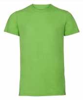 Basic ronde hals t-shirt vintage washed lime voor heren