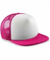 Roze met witte vintage kinder baseball cap
