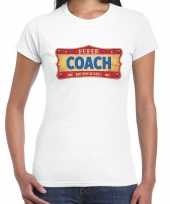 Super coach cadeau kado t-shirt vintage wit voor dames