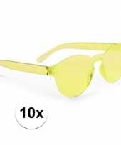 Vintage 10x gele verkleed zonnebril voor volwassenen