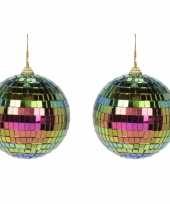 Vintage 10x regenboog disco kerstballen discoballen discobollen foam glas 8 cm