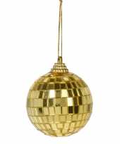 Vintage 12x stuks gouden disco kerstballen discoballen discobollen foam glas 6 cm