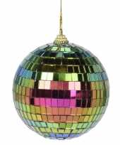 Vintage 16x regenboog disco kerstballen discoballen discobollen foam glas 6 cm