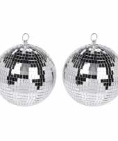 Vintage 3x grote zilveren disco kerstballen discoballen discobollen glas foam 15 cm