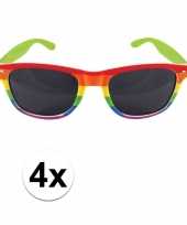 Vintage 4x regenboog feest brillen voor volwassenen