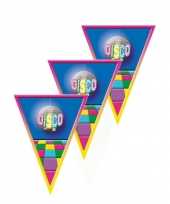 Vintage 5x stuks vlaggenlijn disco versiering thema 5 meter