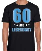 Vintage 60 and legendary verjaardag cadeau t-shirt 60 jaar zwart voor heren