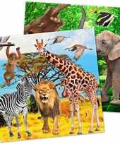 Vintage 60x safari jungle themafeest servetjes 33 cm