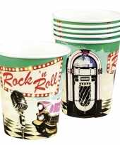 Vintage 6x rock n roll bekertjes 250 ml