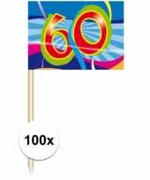 Vintage cocktail prikkers 60 jaar 100 stuks