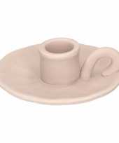 Vintage diner kaarsenstandaard beige 11 cm