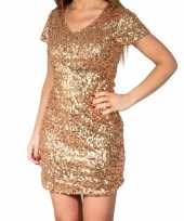 Vintage gouden glitter pailletten disco jurkje dames