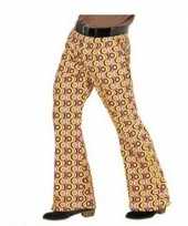 Vintage heren hippie broek met retro print maat xxl