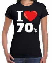 Vintage i love 70s seventies t-shirt zwart dames