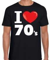 Vintage i love 70s seventies t-shirt zwart heren