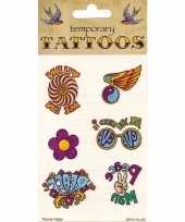 Vintage jaren 60 hippie tattoos 6 stuks