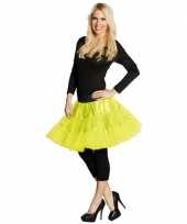 Vintage lange tule petticoat dames neon geel