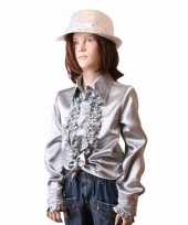 Vintage rouches blouse zilver voor meisjes