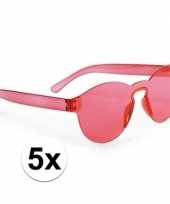 Vintage toppers 5x rode verkleed zonnebrillen voor volwassenen