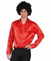 Vintage toppers voordelige rode rouche blouse voor heren