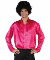 Vintage voordelige roze rouche blouse voor heren