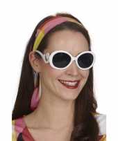 Vintage witte verkleed zonnebril rond voor dames