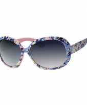 Vintage zonnebril roze met bloemen
